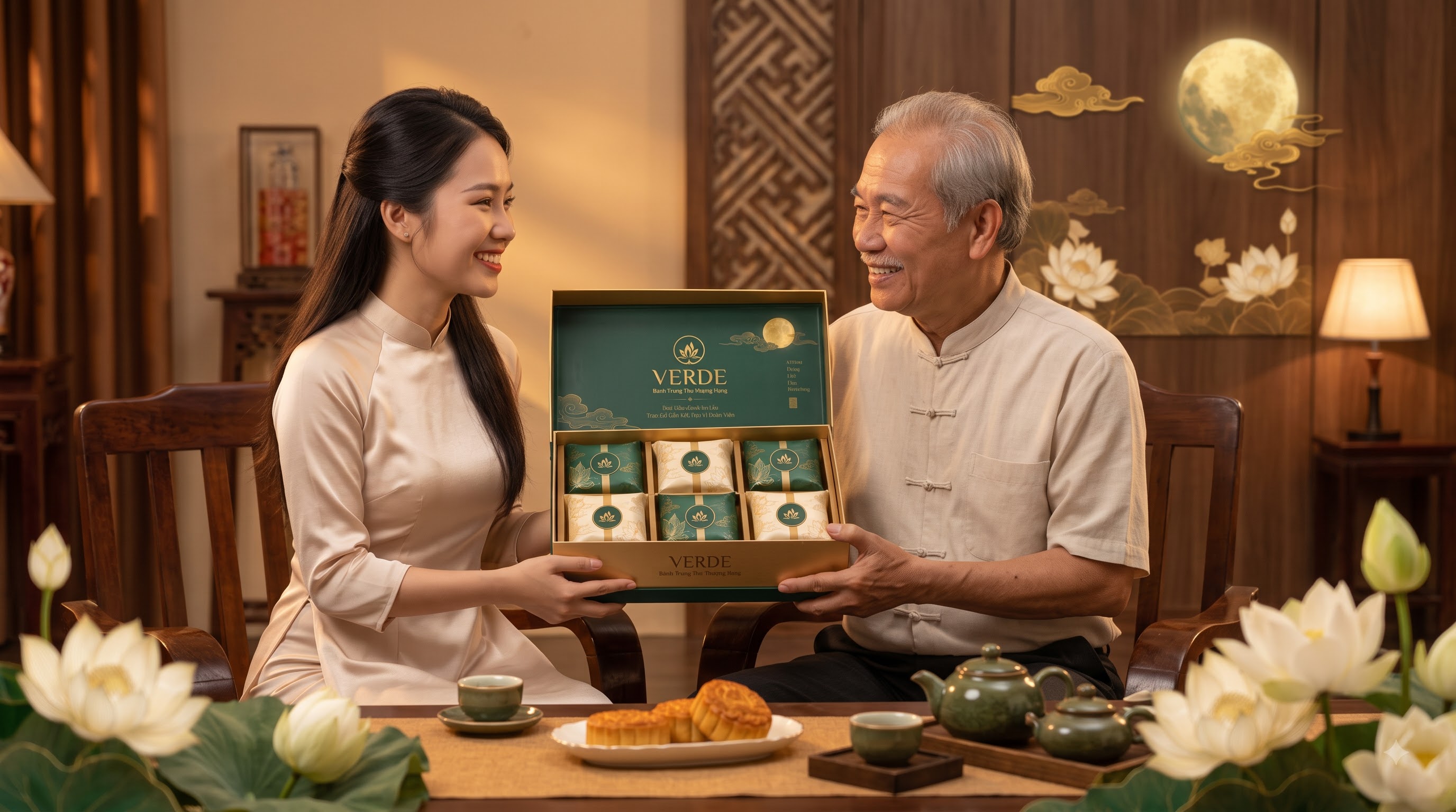 Hộp Vọng Nguyệt Trà Hoa